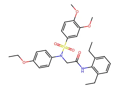N-(2,6-diethylphenyl)-2-(N-(3,4-dimethoxyphenyl)sulfonyl-4-ethoxyanilino)acetamide structure