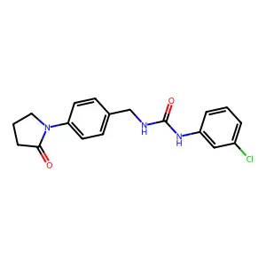 N-(3-chlorophenyl)-N'-[4-(2-oxo-1-pyrrolidinyl)benzyl]urea structure