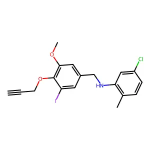 5-chloro-N-[(3-iodo-5-methoxy-4-prop-2-ynoxyphenyl)methyl]-2-methylaniline structure