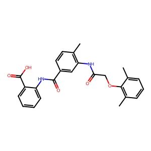 2-[(3-{[(2,6-Dimethylphenoxy)acetyl]amino}-4-methylbenzoyl)amino]benzoic acid structure