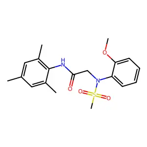 2-(2-methoxy-N-methylsulfonylanilino)-N-(2,4,6-trimethylphenyl)acetamide structure