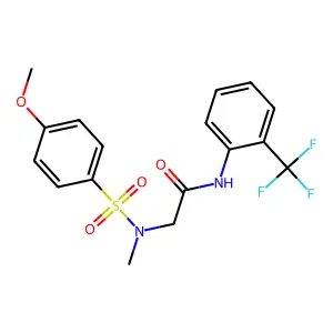2-[(4-methoxyphenyl)sulfonyl-methylamino]-N-[2-(trifluoromethyl)phenyl]acetamide structure