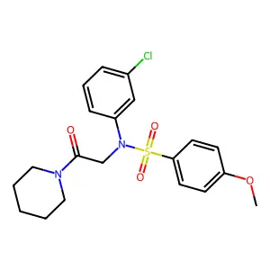 N-(3-chlorophenyl)-4-methoxy-N-(2-oxo-2-piperidin-1-ylethyl)benzenesulfonamide structure