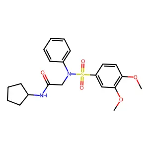 N-cyclopentyl-2-(N-(3,4-dimethoxyphenyl)sulfonylanilino)acetamide structure