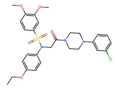 N-[2-[4-(3-chlorophenyl)piperazin-1-yl]-2-oxoethyl]-N-(4-ethoxyphenyl)-3,4-dimethoxybenzenesulfonamide structure
