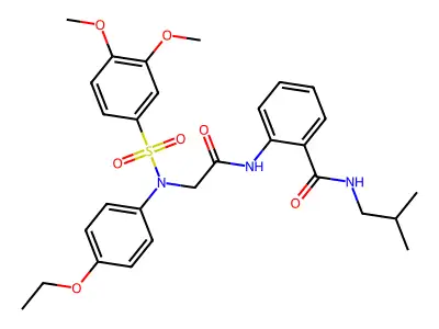 2-({N-[(3,4-dimethoxyphenyl)sulfonyl]-N-(4-ethoxyphenyl)glycyl}amino)-N-(2-methylpropyl)benzamide structure