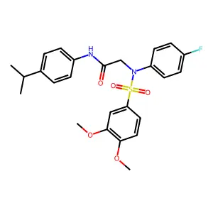 2-(N-(3,4-dimethoxyphenyl)sulfonyl-4-fluoroanilino)-N-(4-propan-2-ylphenyl)acetamide structure