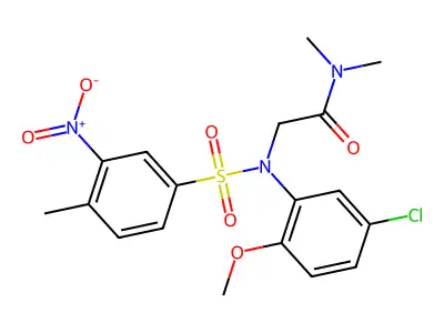 2-(5-chloro-2-methoxy-N-(4-methyl-3-nitrophenyl)sulfonylanilino)-N,N-dimethylacetamide structure
