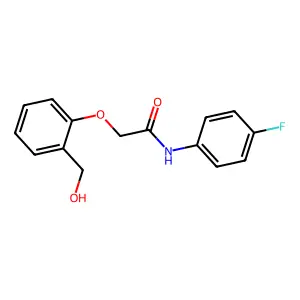 N-(4-fluorophenyl)-2-[2-(hydroxymethyl)phenoxy]acetamide structure