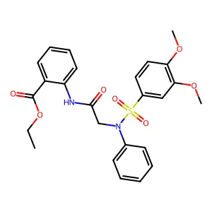 ethyl 2-({N-[(3,4-dimethoxyphenyl)sulfonyl]-N-phenylglycyl}amino)benzoate structure