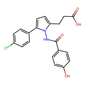 3-[5-(4-chlorophenyl)-1-[(4-hydroxybenzoyl)amino]pyrrol-2-yl]propanoic Acid structure