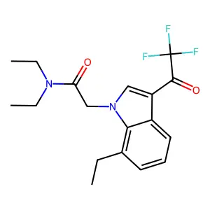 N,N-diethyl-2-[7-ethyl-3-(trifluoroacetyl)-1H-indol-1-yl]acetamide structure
