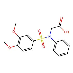 N-[(3,4-dimethoxyphenyl)sulfonyl]-N-phenylglycine structure