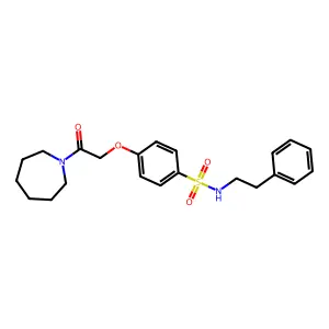 4-[2-(1-azepanyl)-2-oxoethoxy]-N-(2-phenylethyl)benzenesulfonamide structure