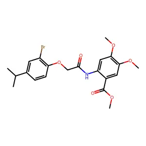 Methyl 2-({[2-bromo-4-(propan-2-yl)phenoxy]acetyl}amino)-4,5-dimethoxybenzoate structure