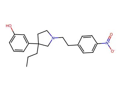 Phenol, 3-(1-(p-nitrophenethyl)-3-propyl-3-pyrrolidinyl)- structure