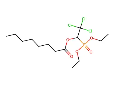 2,2,2-Trichloro-1-(diethoxyphosphoryl)ethyl octanoate structure