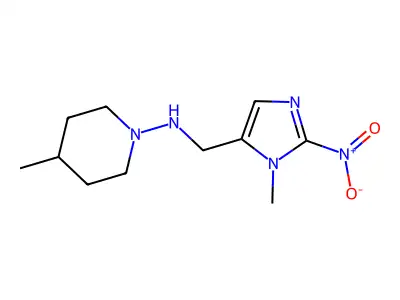 Imidazole, 1-methyl-5-(4-methylpiperidinoiminomethyl)-2-nitro- structure