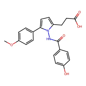 3-[1-[(4-hydroxybenzoyl)amino]-5-(4-methoxyphenyl)pyrrol-2-yl]propanoic Acid structure