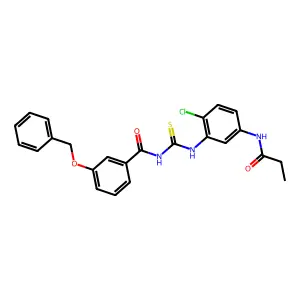 N-[[2-chloro-5-(propanoylamino)phenyl]carbamothioyl]-3-phenylmethoxybenzamide structure
