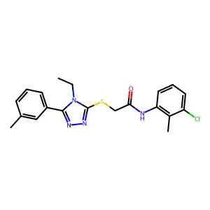 N-(3-chloro-2-methylphenyl)-2-{[4-ethyl-5-(3-methylphenyl)-4H-1,2,4-triazol-3-yl]sulfanyl}acetamide structure