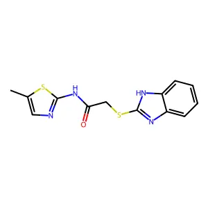 2-(1H-benzimidazol-2-ylsulfanyl)-N-(5-methyl-1,3-thiazol-2-yl)acetamide structure