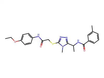 N-{1-[5-({2-[(4-ethoxyphenyl)amino]-2-oxoethyl}sulfanyl)-4-methyl-4H-1,2,4-triazol-3-yl]ethyl}-3-methylbenzamide structure