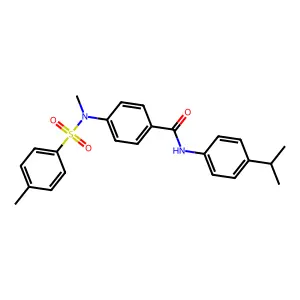 4-[methyl-(4-methylphenyl)sulfonylamino]-N-(4-propan-2-ylphenyl)benzamide structure