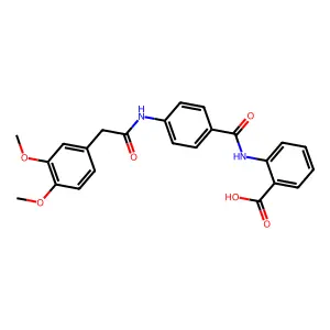 2-[(4-{[(3,4-Dimethoxyphenyl)acetyl]amino}benzoyl)amino]benzoic acid structure