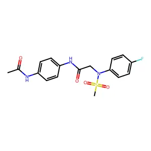 N-(4-acetamidophenyl)-2-(4-fluoro-N-methylsulfonylanilino)acetamide structure