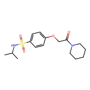 4-(2-oxo-2-piperidin-1-ylethoxy)-N-propan-2-ylbenzenesulfonamide structure