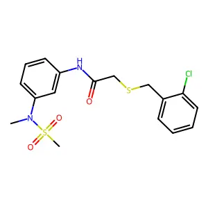 2-[(2-chlorobenzyl)sulfanyl]-N-{3-[methyl(methylsulfonyl)amino]phenyl}acetamide structure