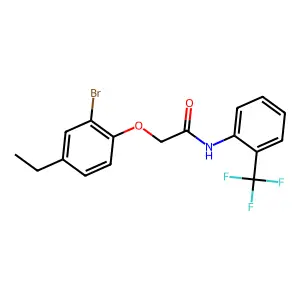 2-(2-bromo-4-ethylphenoxy)-N-[2-(trifluoromethyl)phenyl]acetamide structure