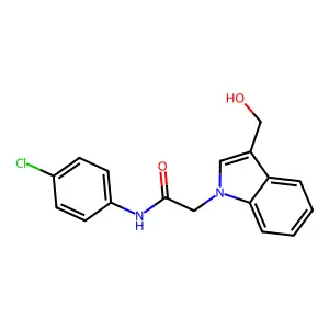 N-(4-chlorophenyl)-2-[3-(hydroxymethyl)-1H-indol-1-yl]acetamide structure