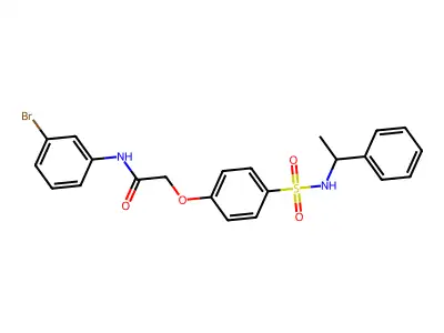 N-(3-bromophenyl)-2-[4-(1-phenylethylsulfamoyl)phenoxy]acetamide structure