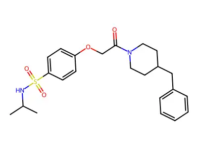 4-[2-(4-benzylpiperidin-1-yl)-2-oxoethoxy]-N-propan-2-ylbenzenesulfonamide structure