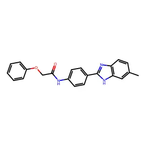 N-[4-(6-methyl-1H-benzimidazol-2-yl)phenyl]-2-phenoxyacetamide structure