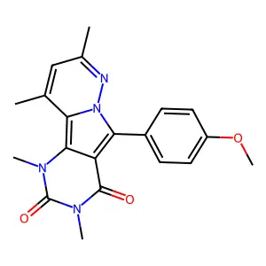 5-(4-methoxyphenyl)-1,3,8,10-tetramethylpyrimido[4',5':3,4]pyrrolo[1,2-b]pyridazine-2,4(1H,3H)-dione structure