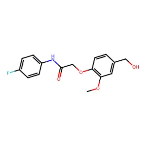 N-(4-fluorophenyl)-2-[4-(hydroxymethyl)-2-methoxyphenoxy]acetamide structure