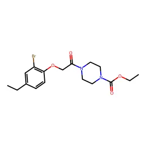 Ethyl 4-[(2-bromo-4-ethylphenoxy)acetyl]piperazine-1-carboxylate structure
