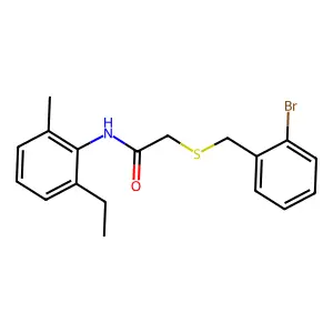 2-[(2-bromobenzyl)sulfanyl]-N-(2-ethyl-6-methylphenyl)acetamide structure