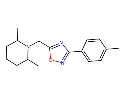 5-[(2,6-Dimethylpiperidin-1-yl)methyl]-3-(4-methylphenyl)-1,2,4-oxadiazole structure