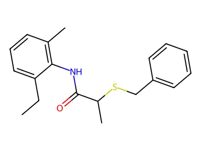 2-benzylsulfanyl-N-(2-ethyl-6-methylphenyl)propanamide structure