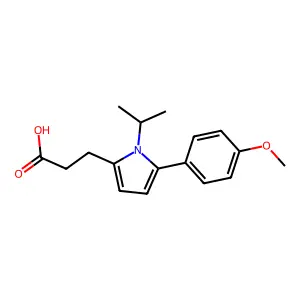 3-[1-isopropyl-5-(4-methoxyphenyl)-1H-pyrrol-2-yl]propanoic acid structure