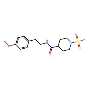 N-[2-(4-methoxyphenyl)ethyl]-1-methylsulfonylpiperidine-4-carboxamide structure