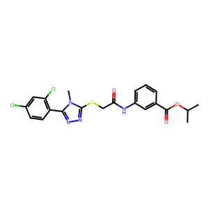propan-2-yl 3-[({[5-(2,4-dichlorophenyl)-4-methyl-4H-1,2,4-triazol-3-yl]sulfanyl}acetyl)amino]benzoate structure