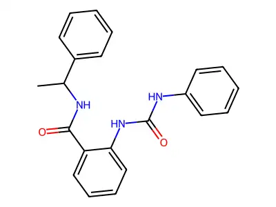 2-(phenylcarbamoylamino)-N-(1-phenylethyl)benzamide structure