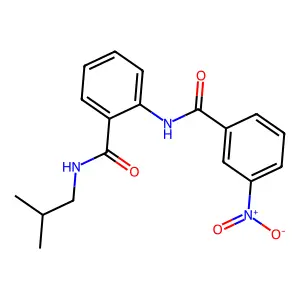 N-(2-methylpropyl)-2-[(3-nitrobenzoyl)amino]benzamide structure