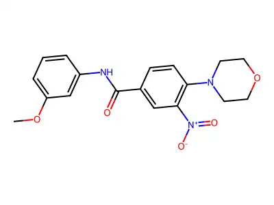 N-(3-methoxyphenyl)-4-(morpholin-4-yl)-3-nitrobenzamide structure