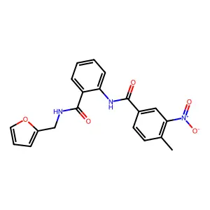 N-[2-(furan-2-ylmethylcarbamoyl)phenyl]-4-methyl-3-nitrobenzamide structure